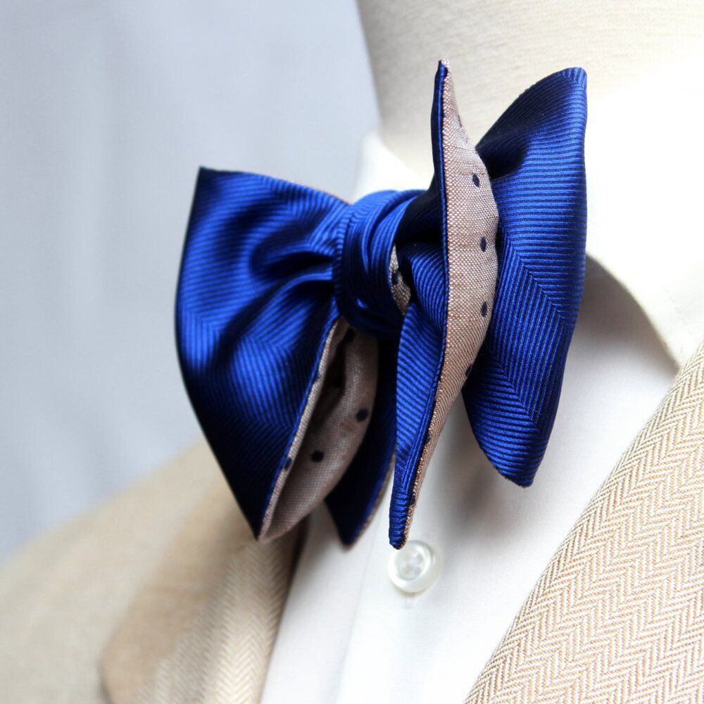 Men's Self-tied Large‎ Bow Tie 100%Silk Bowtie NWT S710